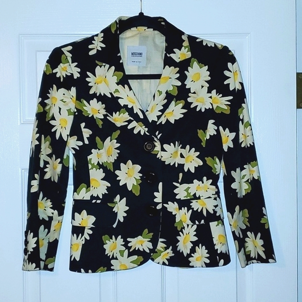 Moschino Cheap and Chic HTF Vintage Daisy Flower Blazer Size US 6